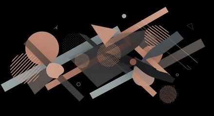 Abstract geometric design with overlapping shapes and muted color palette