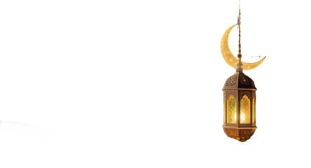 A Glowing Crescent Moon and Lantern Over Desert Sands