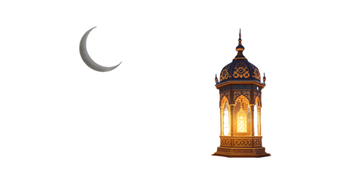 A Glowing Lantern in the Desert at Night