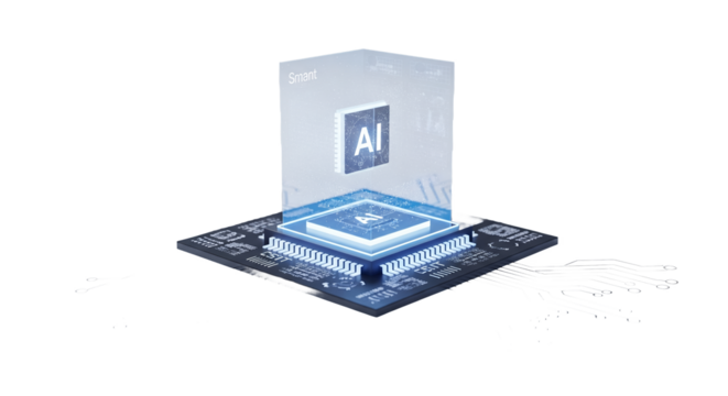 AI Chip and Circuit Board Illustration