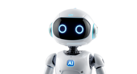 AI Robot Design Concept on White Background