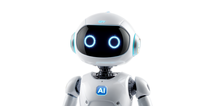 AI Robot Design Concept on White Background