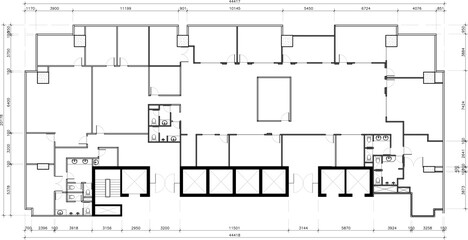 Office Frame Structure Blueprint with Well-Balanced Room Proportions