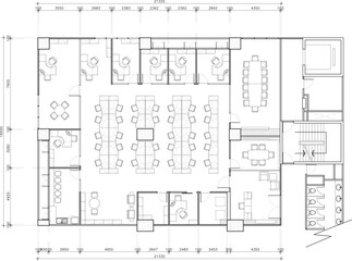 Office Layout with Conference Room, Workstations, and Manager Office Interior Design