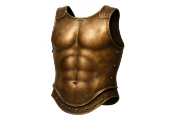 Ancient bronze gladiator muscle cuirass armor isolated