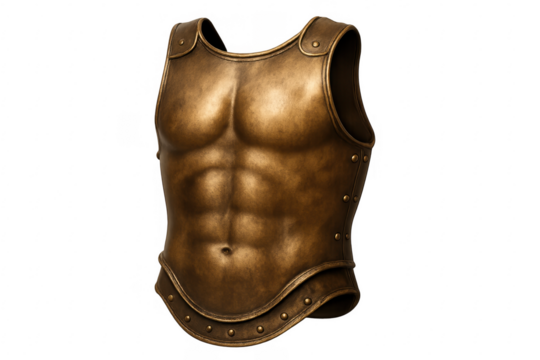 Ancient bronze gladiator muscle cuirass armor isolated