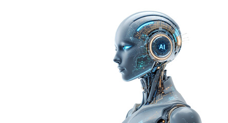 Artificial Intelligence Futuristic Portrait of a Humanoid Robot