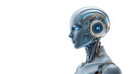 Artificial Intelligence Futuristic Portrait of a Humanoid Robot