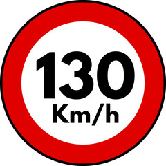 Speed Limit 130 kmh Sign