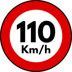 Speed Limit 110 kmh Sign
