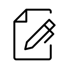 Document Edit Icon File with Pencil for Writing, Drafting, and Content Update