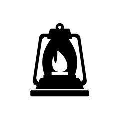 Lantern vector silhouette icon isolated on a white background. Simple and modern design.