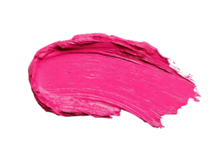 Vibrant pink lipstick smear on black background