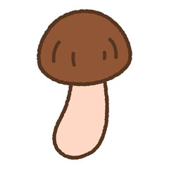 手書き風の単品アイコンイラスト　キノコ