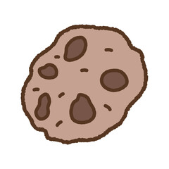 手書き風の単品アイコンイラスト　食べ物　クッキー
