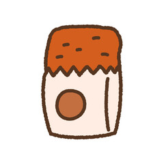 手書き風の単品アイコンイラスト　食べ物　チキン