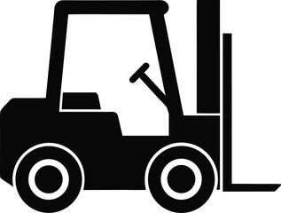 Forklift Silhouette Vector Art Illustration
