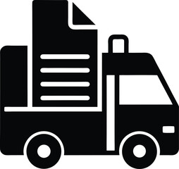 Freight Invoice System Silhouette Vector Art Illustration