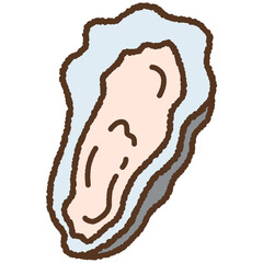 手書き風の単品アイコンイラスト　貝　牡蠣