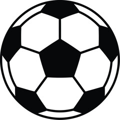 Fototapeta premium Black and white soccer ball vector silhouette football