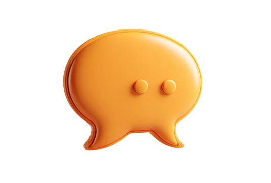 3D orange speech bubble icon