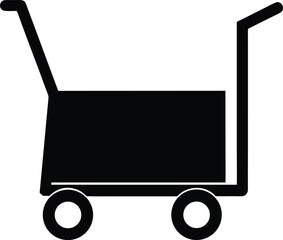 Manual Push Cart silhouette vector art illustration