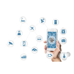 Smartphone connected to global network of services and devices