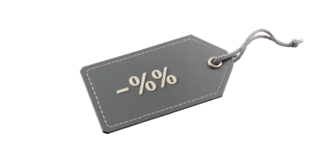 Discount Percentage Tag on White Background