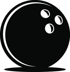 Fototapeta premium Black bowling ball with finger holes white sport