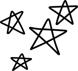 Star Cluster Sketch,  Multiple hand drawn stars doodle for night sky or fantasy design.