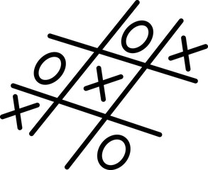 Tic Tac Toe Sketch, Hand drawn tic tac toe game doodle for playful and casual design themes.
