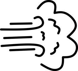 Wind Puff Sketch, Playful hand drawn wind puff doodle for motion and weather designs.