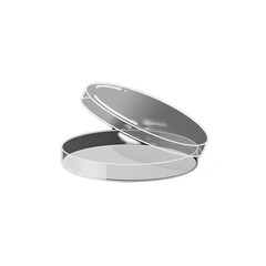 Transparent petri dish with lid laboratory equipment scientific glassware clear plastic dish microbiology tools research supplies.