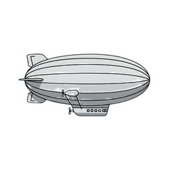 Vintage airship illustration detailed drawing classic design transportation flying machine.