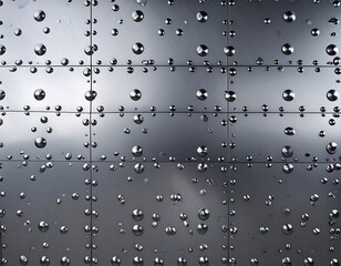 Metallic surface with grid pattern and spherical protrusions