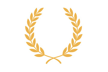 Golden laurel wreath symbolising victory and achievement icon