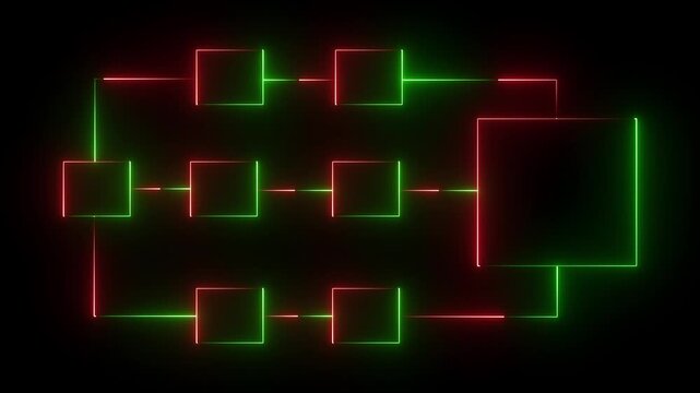 Ai tools or neon box. Multi function for Agentic AI technology motion background. Multi agent  systems, Automate daily Tasks Smart  solutions improve efficiency, Automate repetitive work. 4k