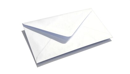 Blank white envelope angled on white background