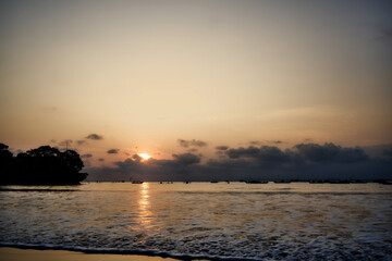 Blazing sunset on Pangandaran Beach