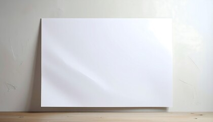 Blank white sheet of paper on a light-colored surface