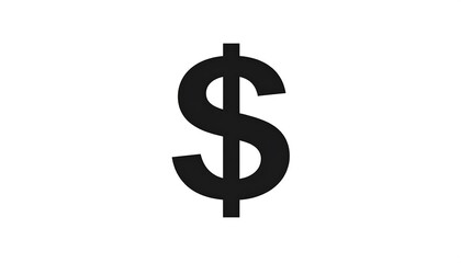 Simple black dollar sign on white background