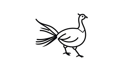 Simple black line drawing of a bird (1)