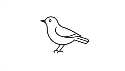 Simple black line drawing of a bird