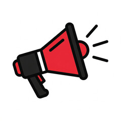 Red Megaphone Icon for Announcement and Marketing