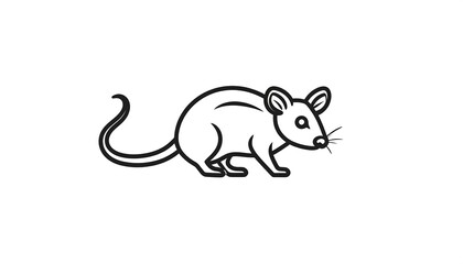 Simple black line drawing of a rodent