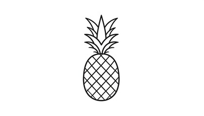 Simple black line drawing of a pineapple