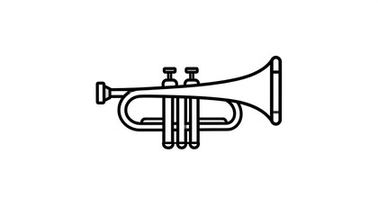 Simple black line drawing of a trumpet (1)