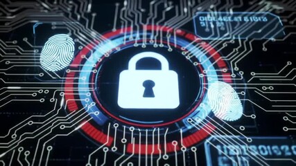 Cybersecurity fingerprint lock glows on digital network, promising data protection in dynamic digital world and protecting privacy - Powered by Adobe