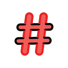 Hashtag Icon Red Social Media Symbol