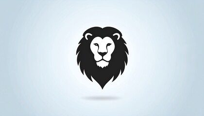 Simple black lion head silhouette graphic